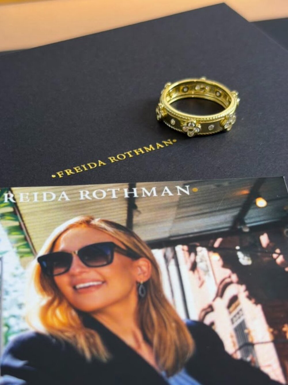 FREIDA ROTHMAN - Sterling Silver Gold Clover Rings Size 8